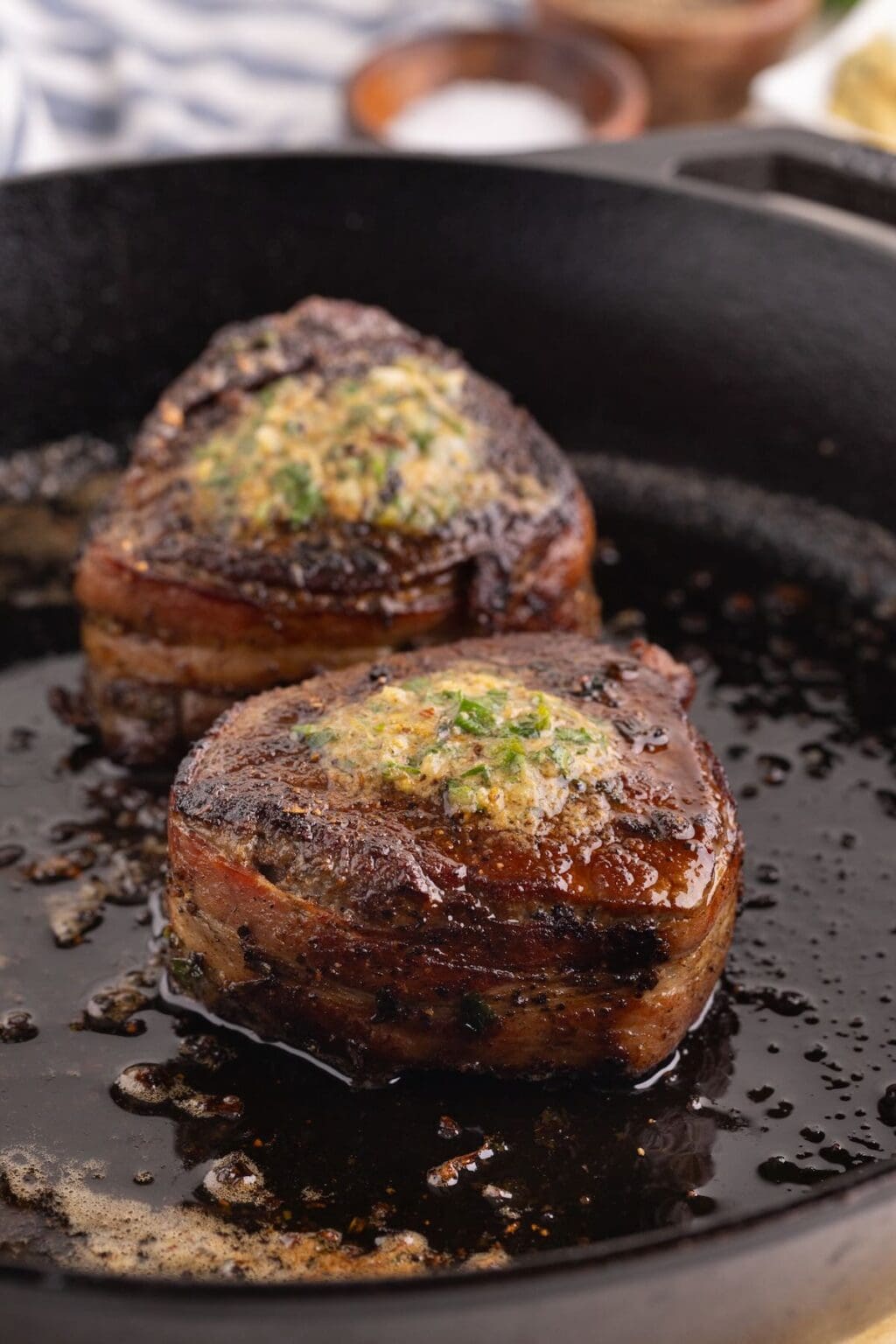 Mock Filet Bacon-Wrapped Filet Mignon with Cowboy Butter (Easy Steakhouse Dinner)