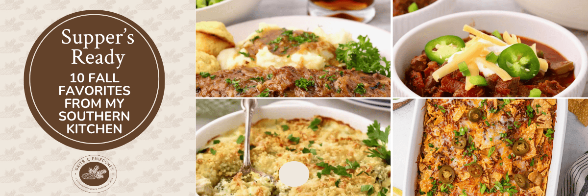 Sample cover image of new Fall recipe ebook with a collage of four Fall favorites.